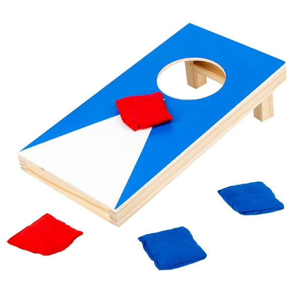 Cornhole Game Set Collapsible Wood Toss Game Set Interactive Toy for Kids