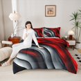 thumbnail image 4 of Homewish Teens Female Men Gradient Geometric Lines Full Size Comforter Sets 3-Piece,Ombre Vintage Aesthetic Bedding Comforter Set,Abstract Stripes Lightweight Bedding Sets,Luxury Bedroom Decor, 4 of 8