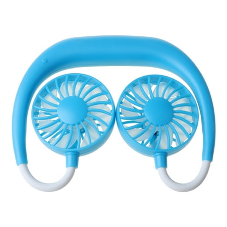 

YESTUNE Hands-free Neck Band Hands-Free Hanging USB Rechargeable Dual Fan Mini Air Cooler Summer Portable