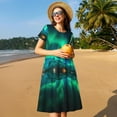 thumbnail image 4 of Balery Northern Lights Vestidos sueltos de manga corta para mujer, vestidos de verano 2025, vestidos casuales de corte A con vuelo., 4 of 6