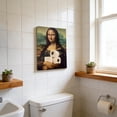 thumbnail image 5 of Funny Toilet Paper Mona Lisa Poster Canvas Wall Art Bathroom Decor, Humorous Masterpiece Parody Art Print Pictures for Powder Room, 1PC, 5 of 5