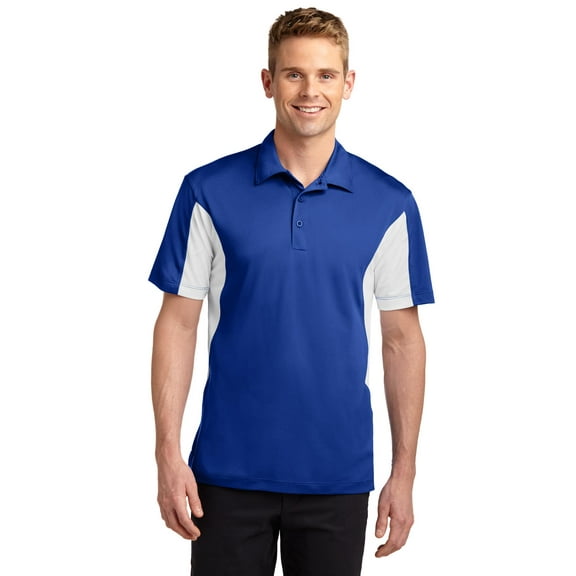 Sport-Tek Side Blocked Micropique Sport Wick Polo-2XL (True Royal/White)