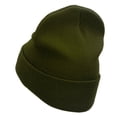 thumbnail image 2 of Pheasant Embroidered 12 Inch Long Knitted Beanie - Olive OSFM, 2 of 5