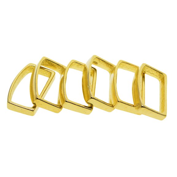 EHJRE 6pcs 1 inch Inner Width,Solid Brass Rectangle Buckle Strap Keeper