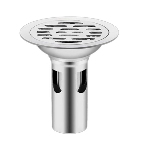 Stainless Steel Floor Drain 10cm Round Anti Odor Quick Drainage Shower Strainer Simple Install for Bathroom & Kitchen