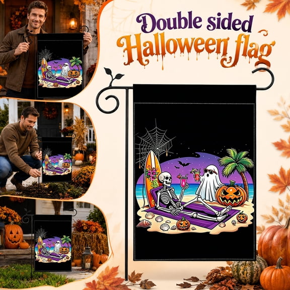Halloween Decorations Halloween Flag Banner, Halloween Party Decorations Seasonal Hanging Flag for Outdoor Display, Halloween Decor Garden Yard Decoration,Halloween Party Backdrops