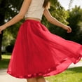 thumbnail image 7 of TaTaai Women's Sweet Fluffy Multi-Layer Tulle Princess Skirt Colorful Elastic Waist Half Skirt For Party Cosplay Holiday Daily Wear Gift, 7 of 7