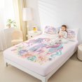 thumbnail image 4 of Manfei Chic Unicorn Bed Sheets,Cartoon Animal King Sheets,Colorful Flower Floral Sheet Set For Girls,Ultra Soft Home Decor,4pcs, 4 of 7