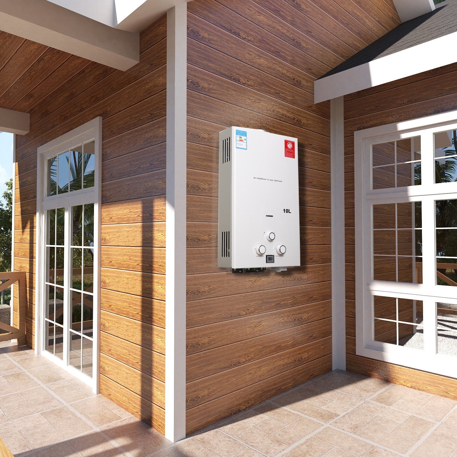 NICCOO 10L Propane Gas LPG Portable Tankless Water Heater Outdoor Camping Shower