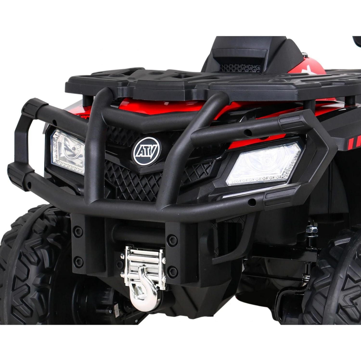 KidsVIP Titan Edition améliorée 24 V pour enfants 4 × 4 Quad avec pneus en caoutchouc, siège en cuir et musique
