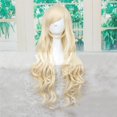 thumbnail image 1 of My Hero Academia Izuku Midoriya Female 70cm Long Dark Green Cosplay Wig Katsuki Bakugo Blonde Curly Wavy Hair Wigs + Wig Cap heqiyong LED, 1 of 2