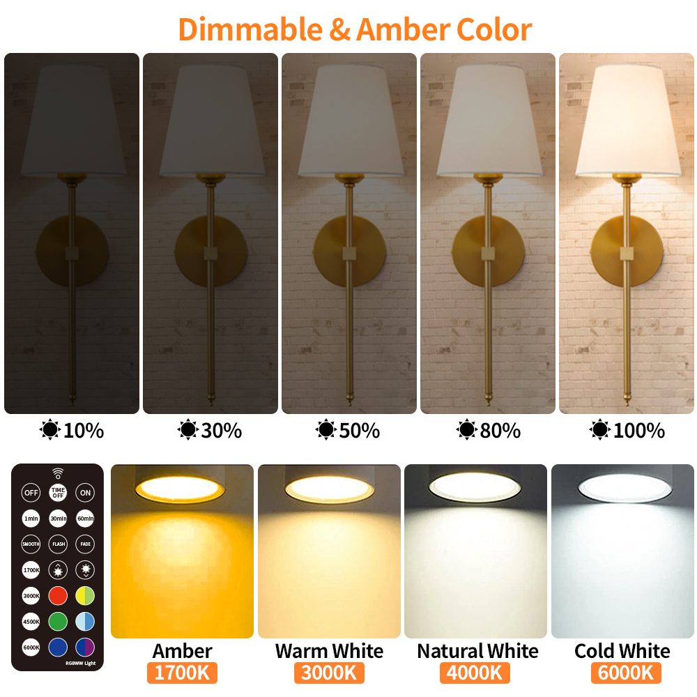 BLUEYE LED 6W (40W Equivalent) White Light Bulbs, Dimmable (2 Pack)