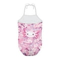 thumbnail image 2 of FOR U DESIGNS Cherry Blossom Axolotl Kids Baby Girl Sleeveless Swimwear Cute Pink One Piece Bathing Suit Beach Pool Adjustable Neck Strap Swimsuits Size 1-2, 2 of 6