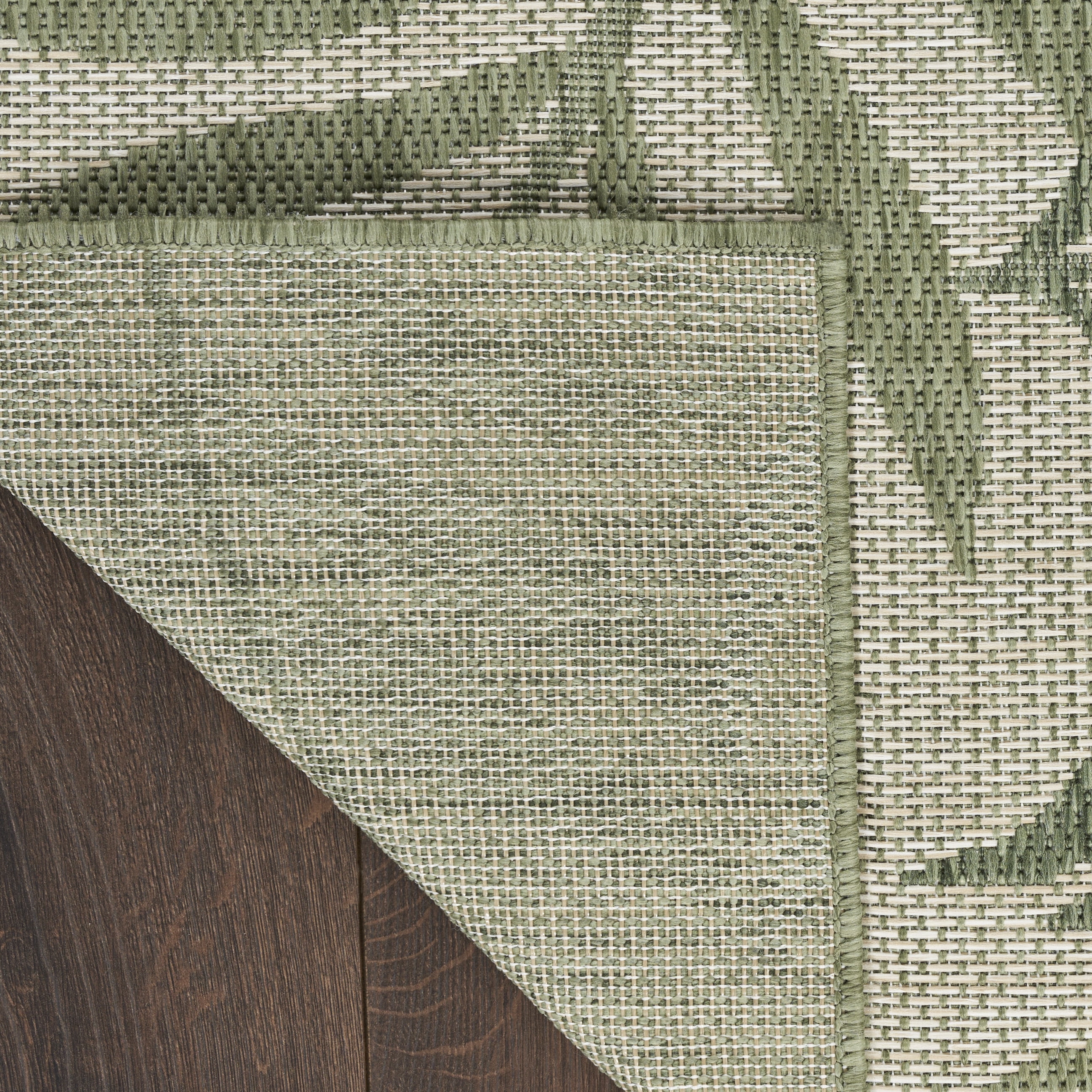 Nourison Garden Oasis Indoor/Outdoor Ivory Green 5' x 7' Area Rug (5x7)