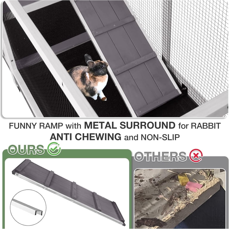 Aivituvin 2-Story Mobile Rabbit Hutch, 62 Inches photo 5