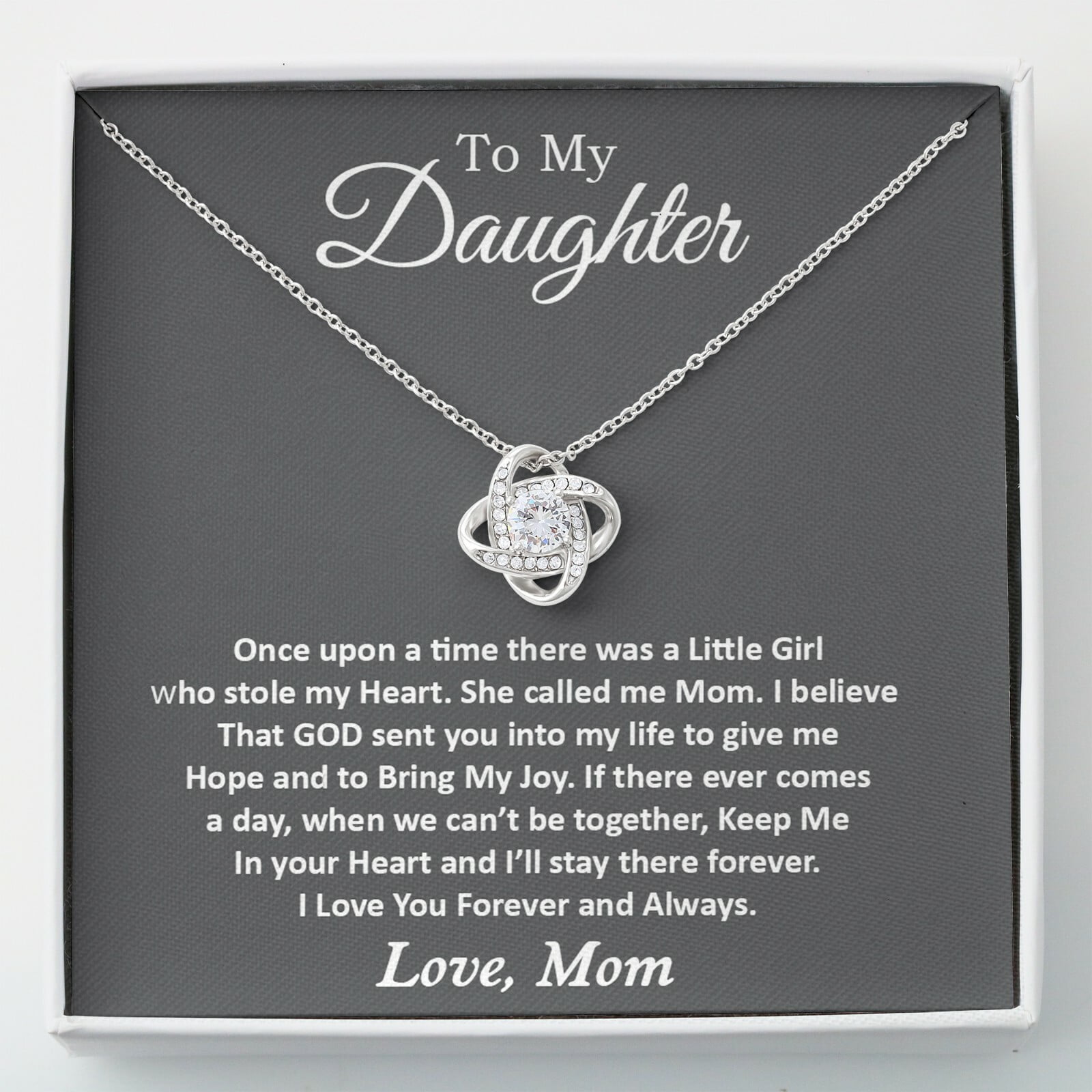 To My Daughter From Mom Mother Necklace A Meaningful Necklace Perfect For Anniversaries Birthdays Valentine V5911 Gold Love Knot Necklace