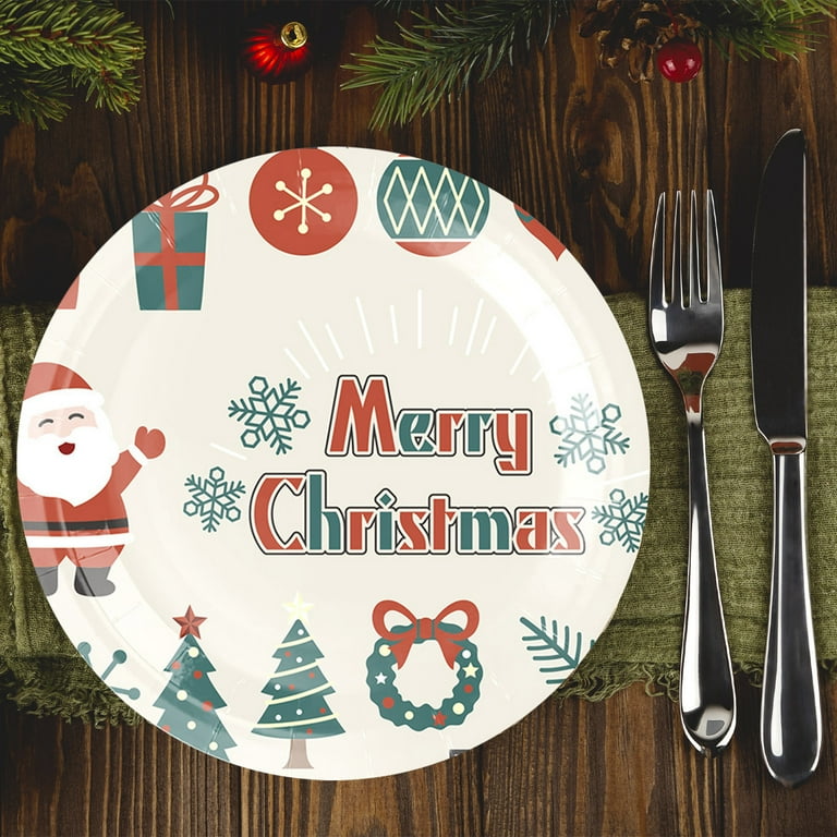Christmas In July Napkins Santa Claus Merry Christmas Xmas Paper Plates Napkins Dinnerware Set Christmas D Christmas Party Decorations