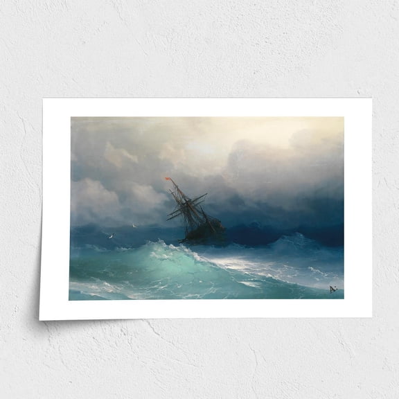 Fine Art Paper Print - Ship on a Stormy Seas