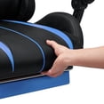 thumbnail image 3 of HOFFREE Gaming Chair with LED RGB Lights with Massage and Footrest Ergonomic Computer Chair High Back Video Game Chair with Adjustable Lumbar Support Linkage Armrest Blue and Black, 3 of 7
