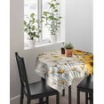 thumbnail image 4 of Farmhouse Sunflower Suqare Tablecloth - 54 x 54 Inch, Vintage Daisy Butterflies Rustic Burlap Waterproof & StainResistant Tablecloth, Washable Oil-proof Table Cover for Dining/Party/Wedding/Buffet, 4 of 9