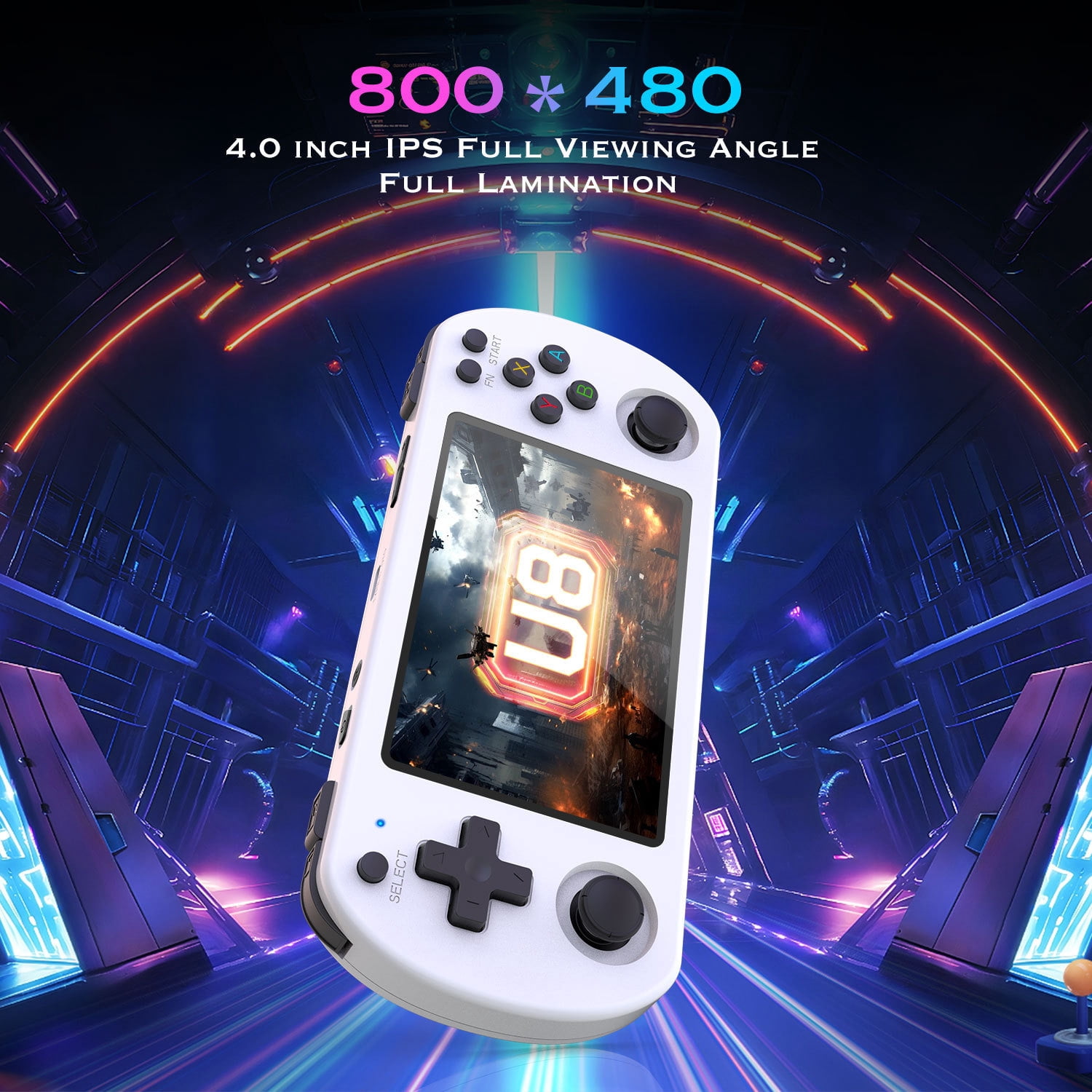 AILKIN Handheld Game Console with 4.0Inch Large Screen,128GB Expandable Handheld Game Console for Adult,White