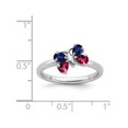 thumbnail image 2 of 4/5 Carat (ctw) Lab Created Ruby and Lab Created Sapphire Butterfly Ring in Sterling Silver, 2 of 5