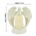 thumbnail image 3 of Angel Candle Holder Lamp 5.90x5.51x3.34in/15x14x8.5cm – Resin Tabletop Decor with Battery-Powered LED Light for Wedding, Party, Romantic Dinner (White), 3 of 6