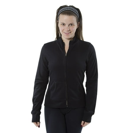 Pink Track Jacket - Women's Long Sleeve Zip-Up Track Style Lightweight Jacket