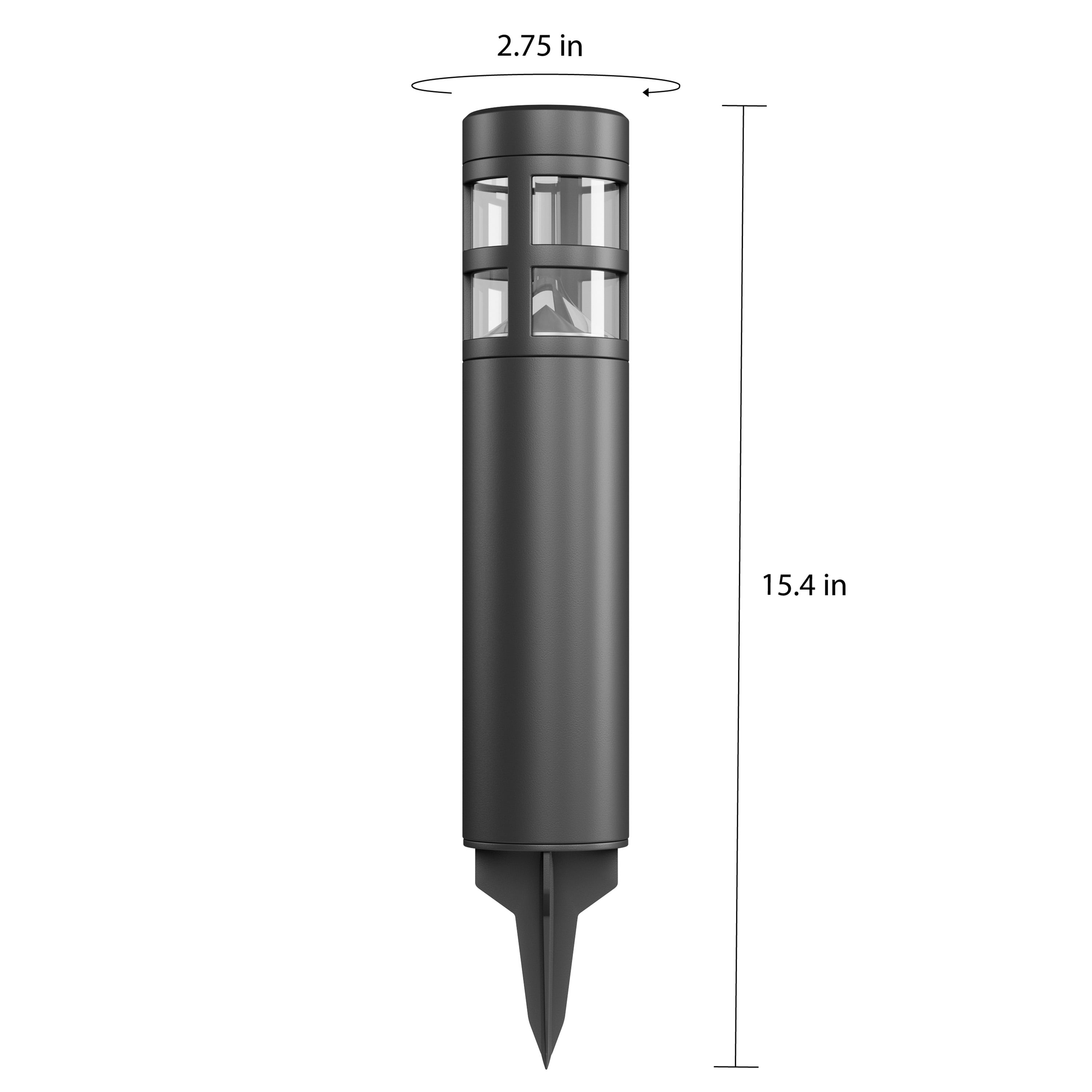 Pure Garden Set of 8 LED Solar Path Bollard Lights for Landscape (Black)