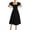 Black, variant on Women's Square Neck Puff Sleeve Smocked Tiered Maxi Dresses for Women Summer Casual & Vacation Wear