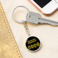 thumbnail image 3 of Pyrenean Shepherd Mama Circle Keychain Stainless Steel or 18k Gold Dog Mom Pendant, 3 of 12