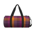 thumbnail image 2 of Fotbe Purple Yellow Buffalo Plaid Pattern Foldable Sports Gym Bag with Wet Dry Pocket, Ultralight Travel Bag, Large Capacity Duffel Bag, Splash Proof Carry on Bag, Overnight Bag, Weekender Bag, 2 of 8