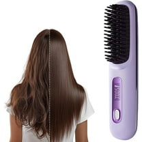 2026 Upgrade Cordless Hair Straightener Brush, Portable Mini Fast Heating Comb with LCD Display, 3 Temp Settings, USB Rechargeable Wireless Hair Straightening Styling Tool for Travel Women