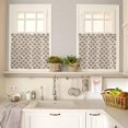 thumbnail image 4 of Kitchen Curtains Set, Abstract Brown Kitchen Curtains and Valances Set, Modern Contemporary Art Vintage Rod Pocket Tier Curtains 36 Inch Length for Cafe/Bedroom Windows, 4 of 6