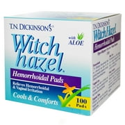 (3 Pack) Humphreys Pharmacal, Inc. T.N. Dickinson Hemorrhoidal Pads 100 Ct