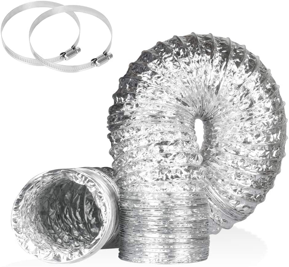 YIJUHOU 4Inch 10FT Long Flexible Aluminum Air Ducting Heavy-Duty 4 Layer Dryer Vent Hose