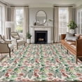 thumbnail image 2 of Spring Flowers Area Rugs 5x7 ft Vintage Hummingbird Butterflies Green Flower Washable Rug Non Slip Indoor Carpet Absorbent Floor Mat for Living Room Bedroom Dining Room, 2 of 9