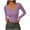 Purple, variant on BLVB Women's Long Sleeve Square Neck Crop Tops Casual Ribbed Slim Fitted Going out Shirts Tee Active Baselayer