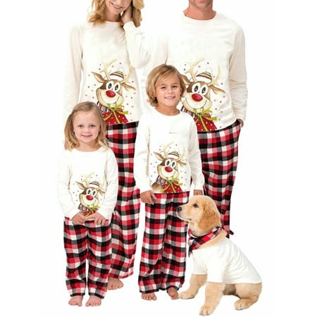 

Viworld Family Christmas Pajamas Matching Sets Christmas Sleepwear Parent-Child Infant Baby Pjs Outfit