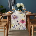 thumbnail image 2 of Purple Spring Floral Table Runner - 120 Inch Long, Kitchen Dining Table Runner Dresser Scarves, Vintage Flowers Farmhouse Watercolor Farmhouse Decor for Coffee Tables Wedding Party Banquet, 2 of 8