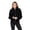 Black, variant on Women's Lovely High Neck Fur Full Zipper Closure Jacket, IVORY XL