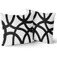 thumbnail image 2 of Black White Pillow Covers 18x18 Set of 2 Boho Design Abstract Modern Art Line Minimalist Style Geometric Decorative Throw Pillows Bohemian Pillowcase Cotton Square Cushion Couch Sofa Bed, 2 of 6