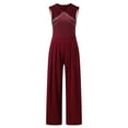 thumbnail image 3 of Baqcunre Ladies' Solid Sleeveless Loose Jumpsuit With Pockets Casual Jumpsuit,XL,Jumpsuits For Women Casual,Womens Jumpsuit,One Piece Jumpsuit,Pants For Women,Womens Clothes,Wine, 3 of 8