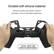 Silicone Cover Skin Case for Sony PS5 Controller, EEEkit Wireless Controller Protector Case Anti-slip Grips Case Compatible for PlayStation5, Controller Skin for PS5 with 10 Thumb Grip(Black)