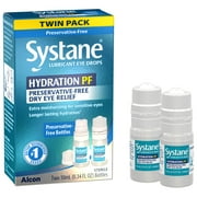 Systane Hydration Preservative Free Dry Eye Drops for Dry Eye Relief, Two 10mL per Pack