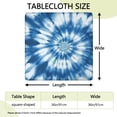 thumbnail image 2 of Blue White Tie Dye Spiral Pattern Square Fitted Tablecloth with Elastic Edge,Square Table Cover,Washable Elastic Table Cover for Home Kitchen Party Decor 36"x36", 2 of 6