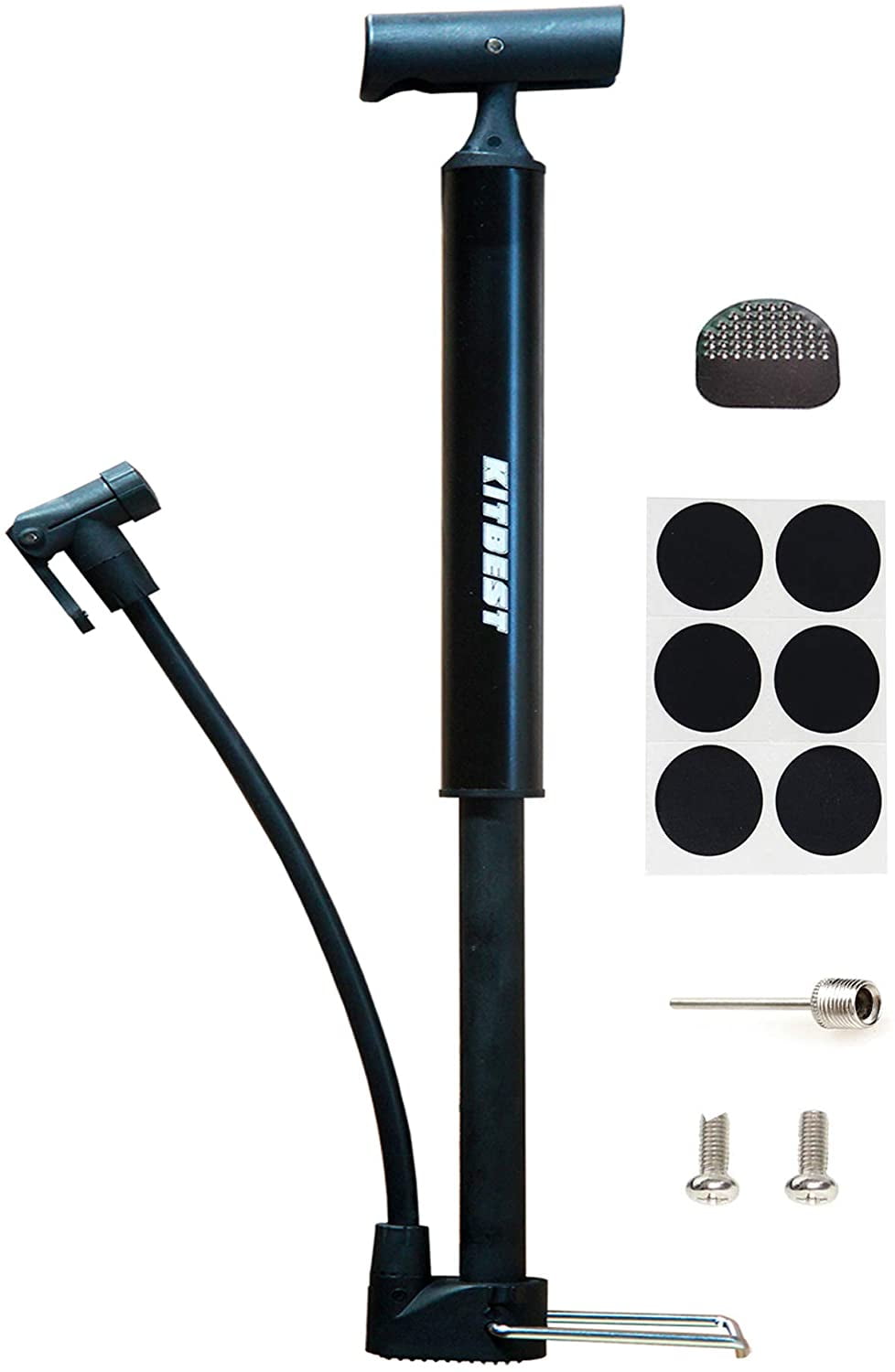 Kitbest Bike Pump, Portable Bicycle Floor Pump with Glueless Puncture