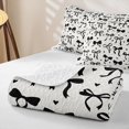 thumbnail image 4 of Erosebridal Kawaii Black Ribbon Quilt King for Boys Girls, Princess Bow-tie King Coverlet Set, 3pcs, 4 of 7