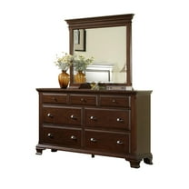 Picket House Furnishings Brinley Solid Wood Dresser with Mirror in Cherry