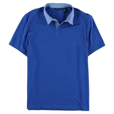 Perry Ellis Mens Mixed Media Rugby Polo Shirt